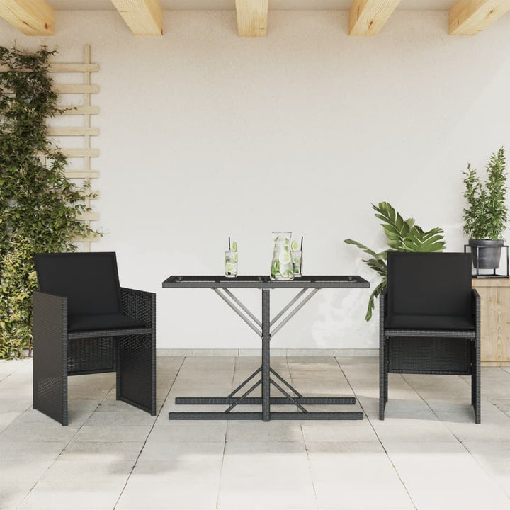 Set Bistro De Grădină Cu Perne, 3 Piese, , Poliratan
