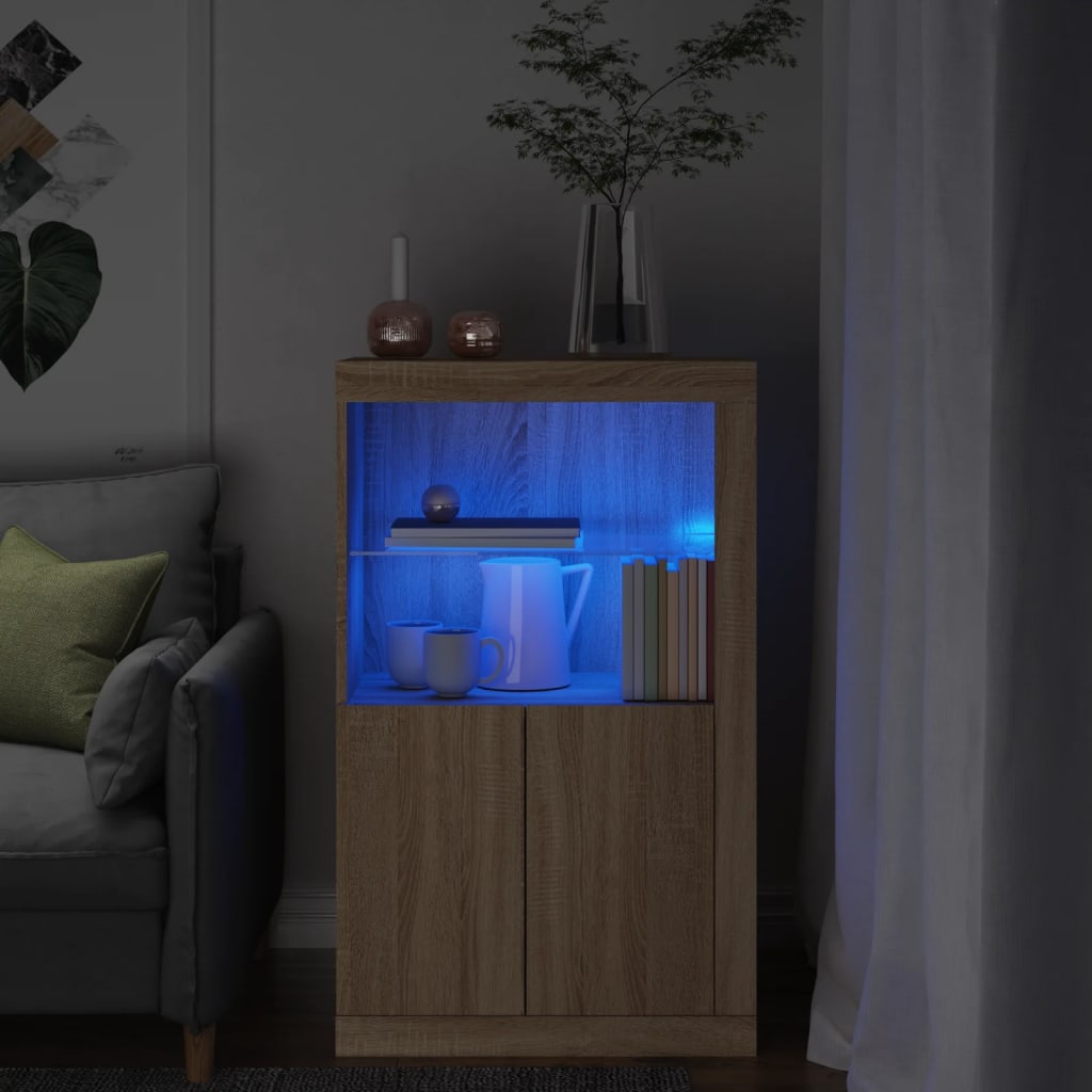 Dulap Lateral Cu Lumini Led, , Lemn Prelucrat