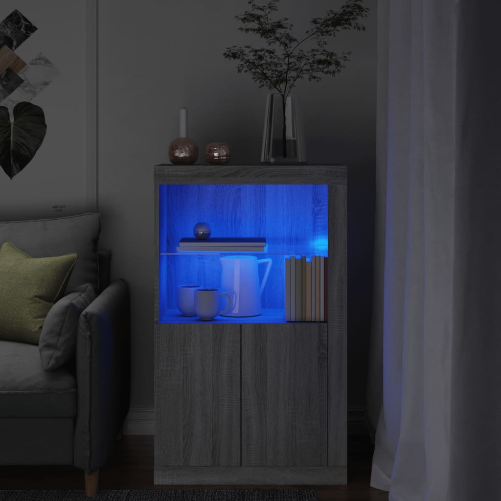 Dulap Lateral Cu Lumini Led, , Lemn Prelucrat