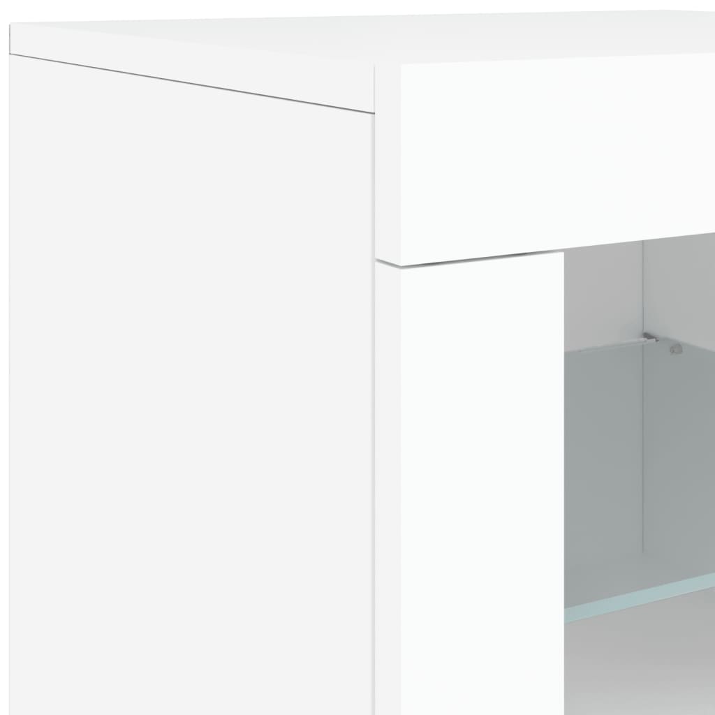 Dulapuri Laterale Cu Lumini Led 2 Buc. Lemn Prelucrat