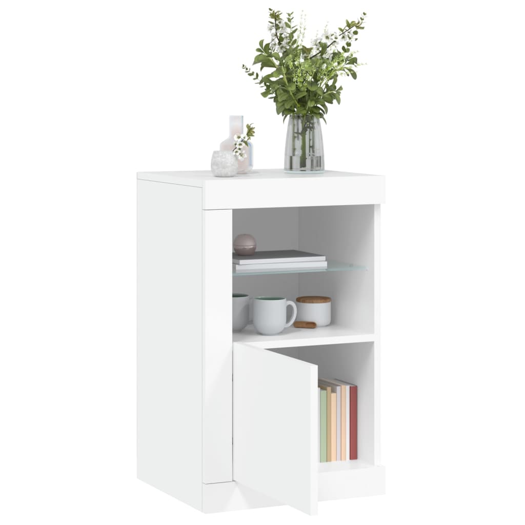 Dulapuri Laterale Cu Lumini Led 2 Buc. Lemn Prelucrat