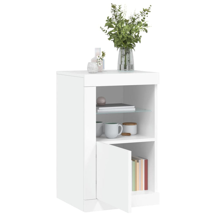 Dulapuri Laterale Cu Lumini Led 2 Buc. Lemn Prelucrat