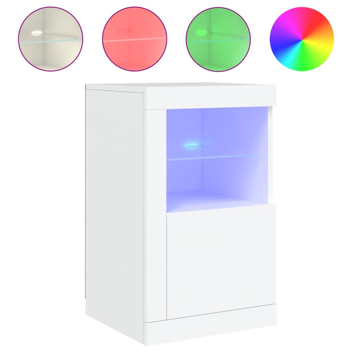 Dulapuri Laterale Cu Lumini Led 2 Buc. Lemn Prelucrat