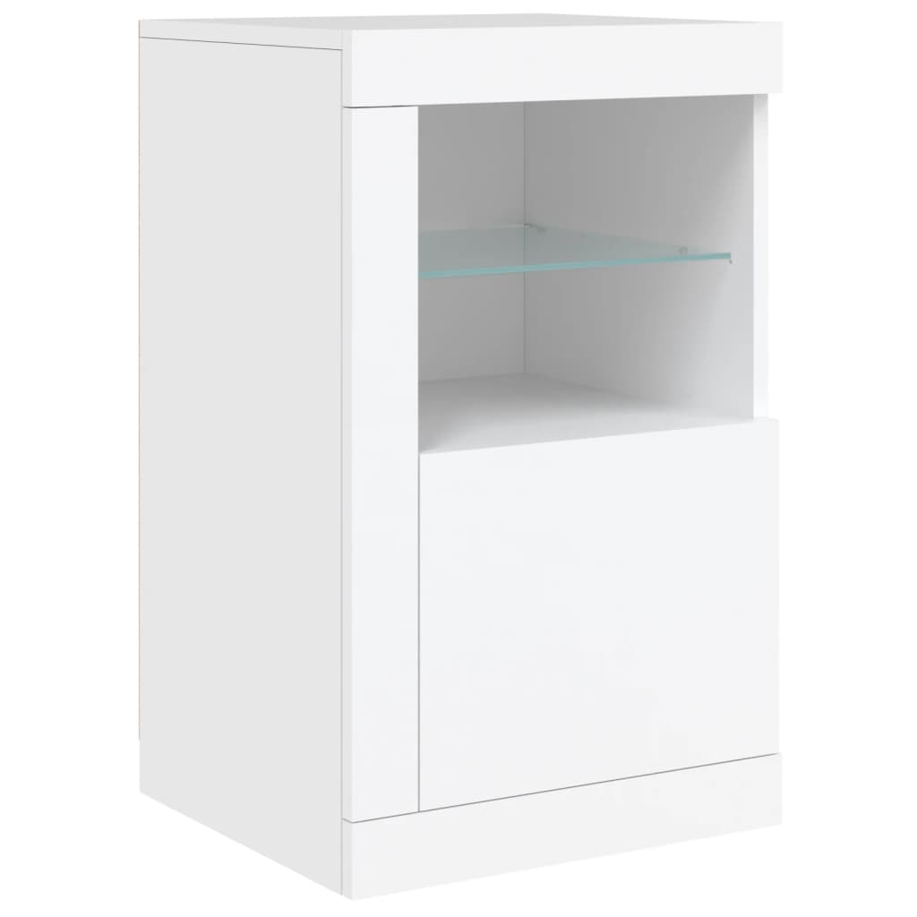 Dulapuri Laterale Cu Lumini Led 2 Buc. Lemn Prelucrat
