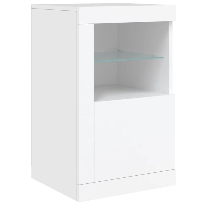 Dulapuri Laterale Cu Lumini Led 2 Buc. Lemn Prelucrat