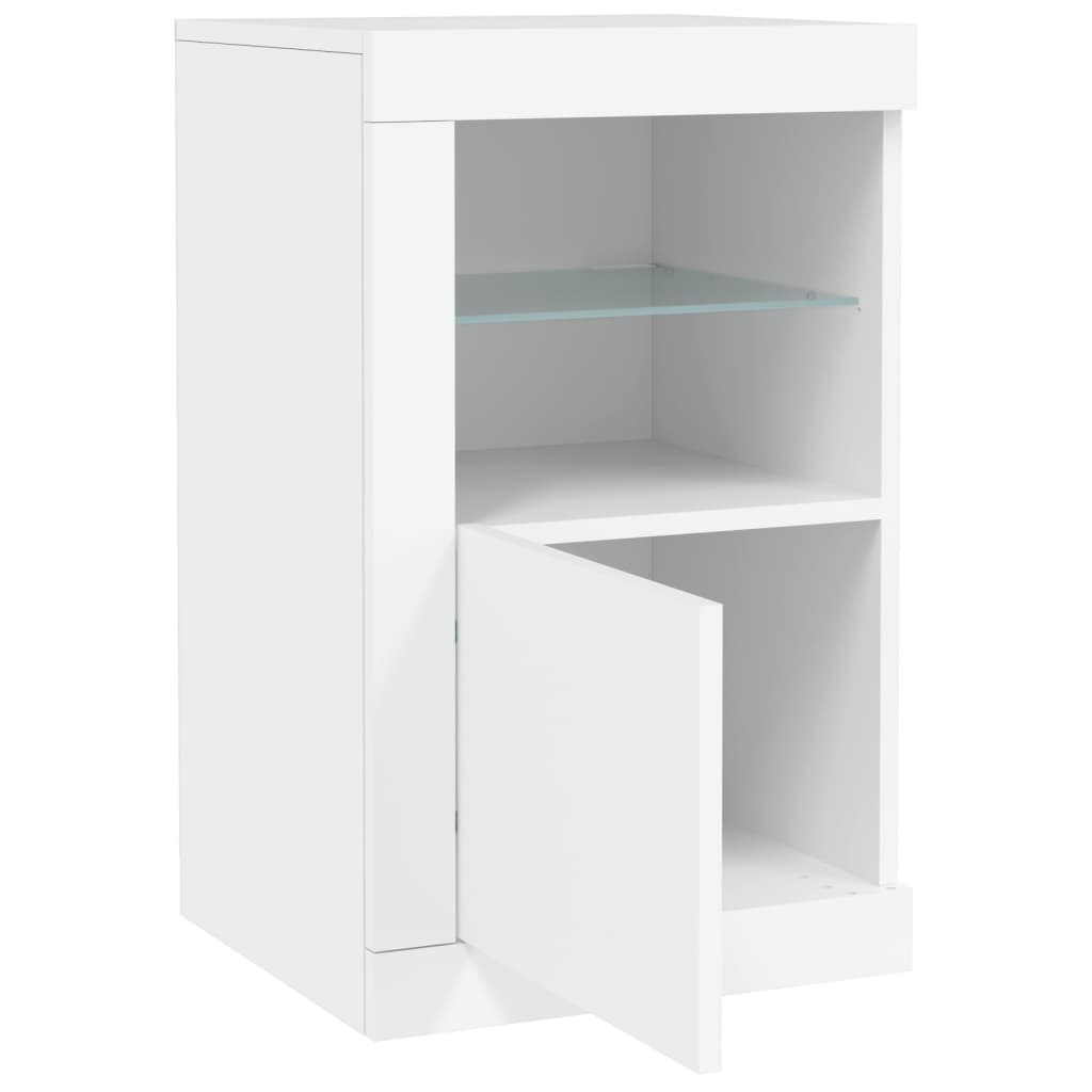 Dulapuri Laterale Cu Lumini Led 2 Buc. Lemn Prelucrat