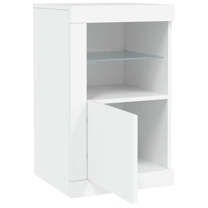Dulapuri Laterale Cu Lumini Led 2 Buc. Lemn Prelucrat
