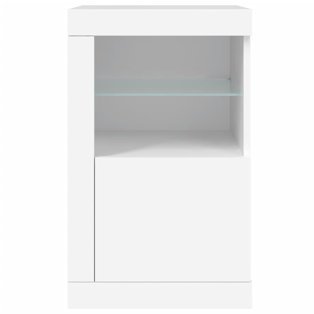 Dulapuri Laterale Cu Lumini Led 2 Buc. Lemn Prelucrat