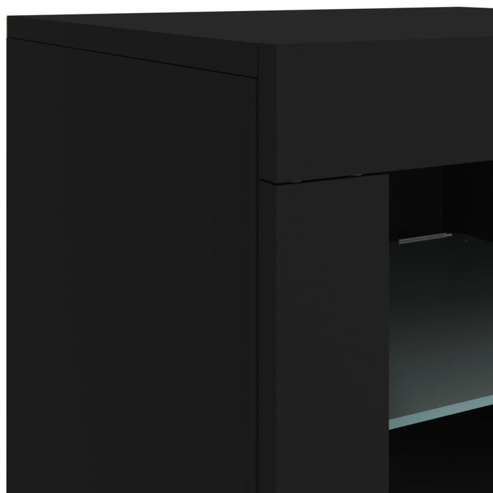 Dulapuri Laterale Cu Lumini Led 2 Buc. Lemn Prelucrat