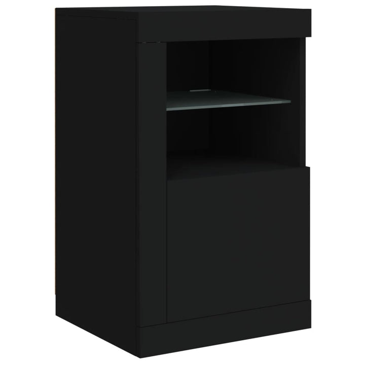 Dulapuri Laterale Cu Lumini Led 2 Buc. Lemn Prelucrat