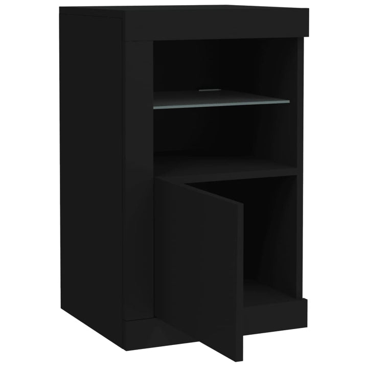 Dulapuri Laterale Cu Lumini Led 2 Buc. Lemn Prelucrat