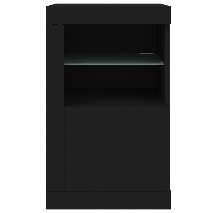 Dulapuri Laterale Cu Lumini Led 2 Buc. Lemn Prelucrat