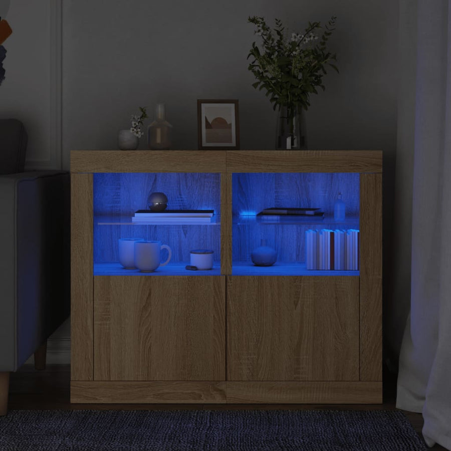Dulapuri Laterale Cu Lumini Led 2 Buc.