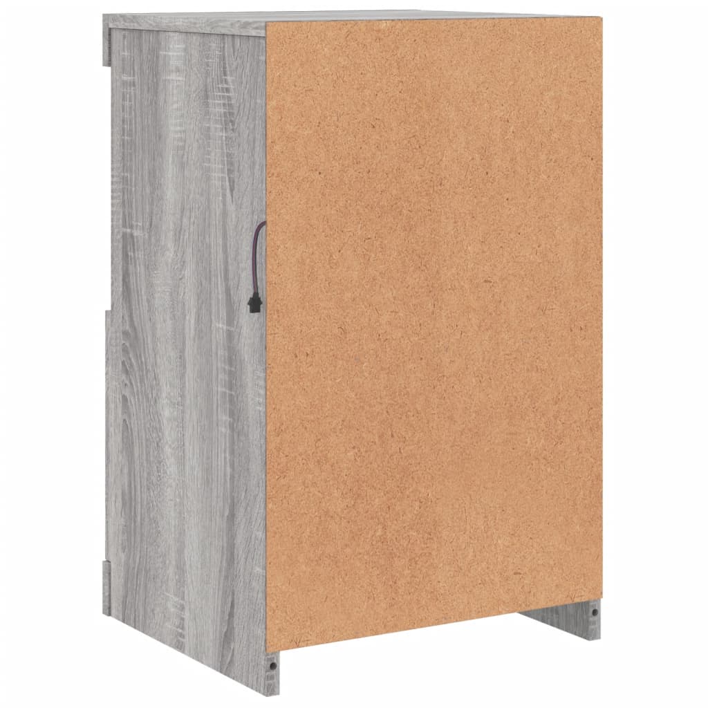 Dulap Lateral Cu Lumini Led, Gri Sonoma, Lemn Prelucrat