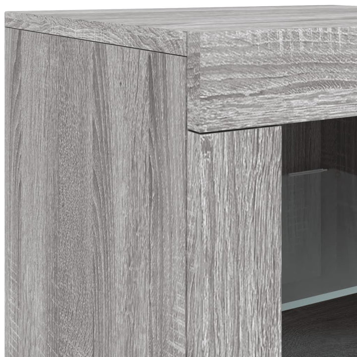 Dulap Lateral Cu Lumini Led, Gri Sonoma, Lemn Prelucrat