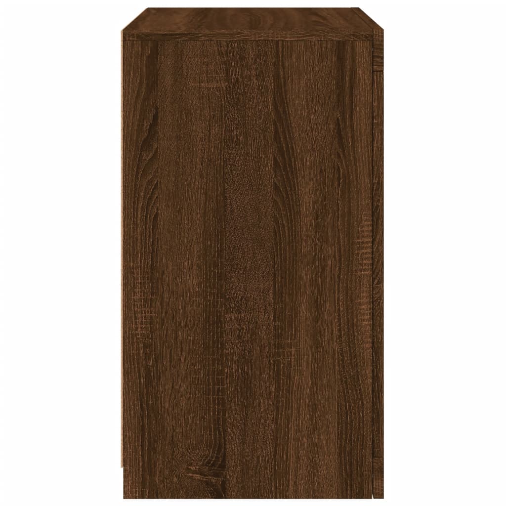 Dulap Lateral Cu Lumini Led, Stejar Maro, Lemn Prelucrat