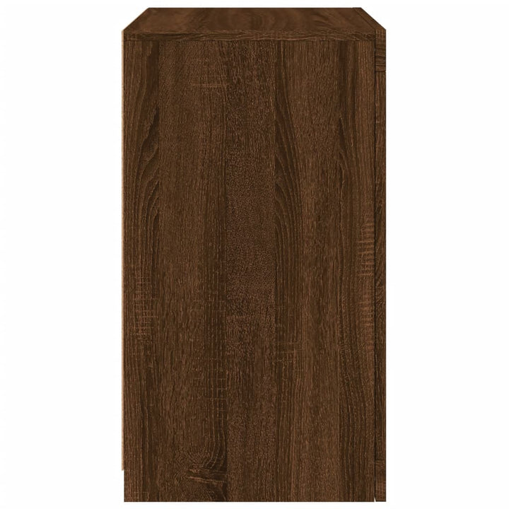 Dulap Lateral Cu Lumini Led, Stejar Maro, Lemn Prelucrat