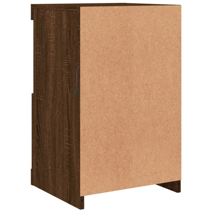 Dulap Lateral Cu Lumini Led, Stejar Maro, Lemn Prelucrat