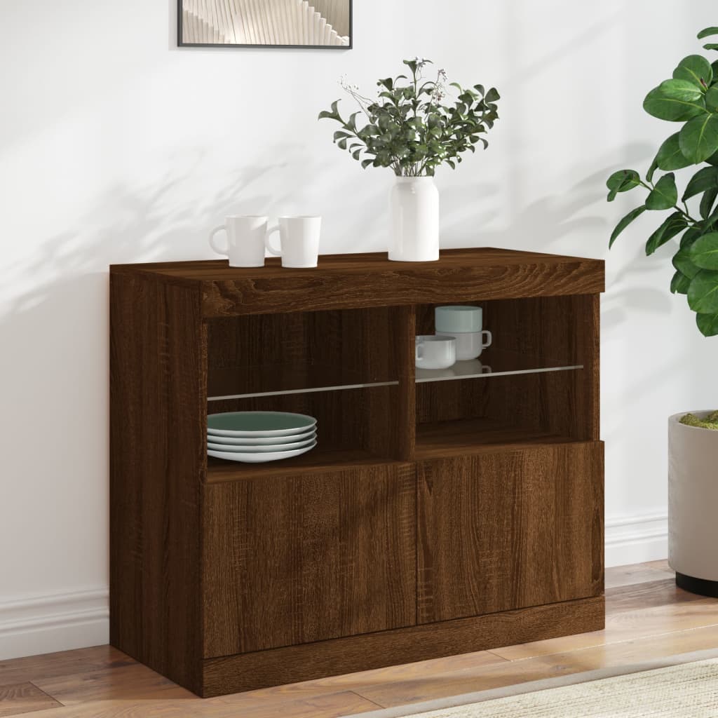 Servantă Cu Lumini Led, , 81X37X67 Cm