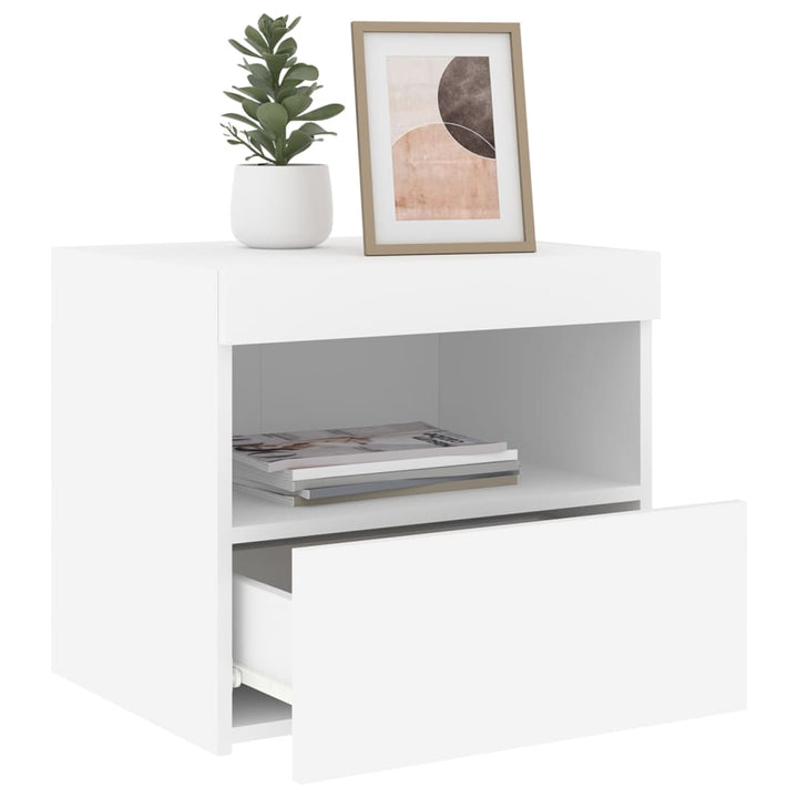 Noptiere Cu Lumini Led, 2 Buc., , 50X40X45 Cm