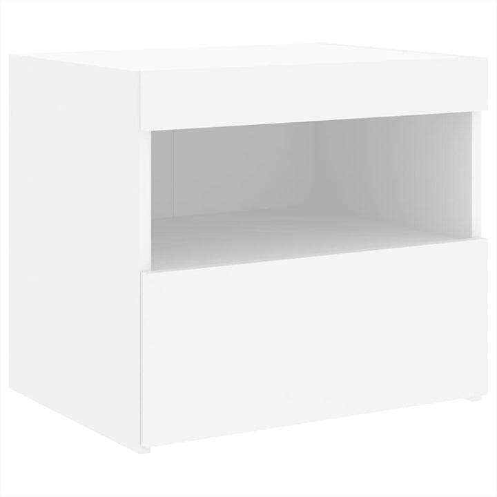 Noptiere Cu Lumini Led, 2 Buc., , 50X40X45 Cm