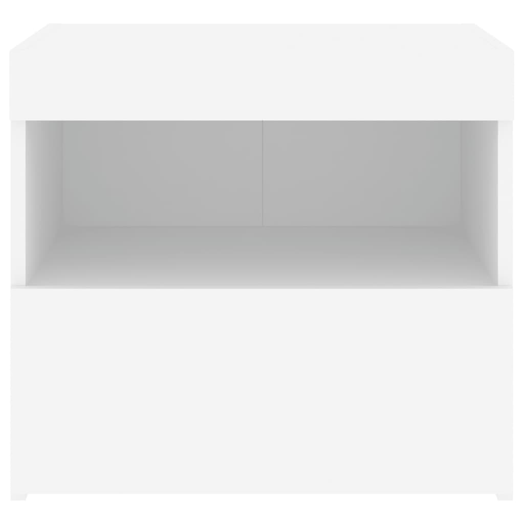 Noptiere Cu Lumini Led, 2 Buc., , 50X40X45 Cm