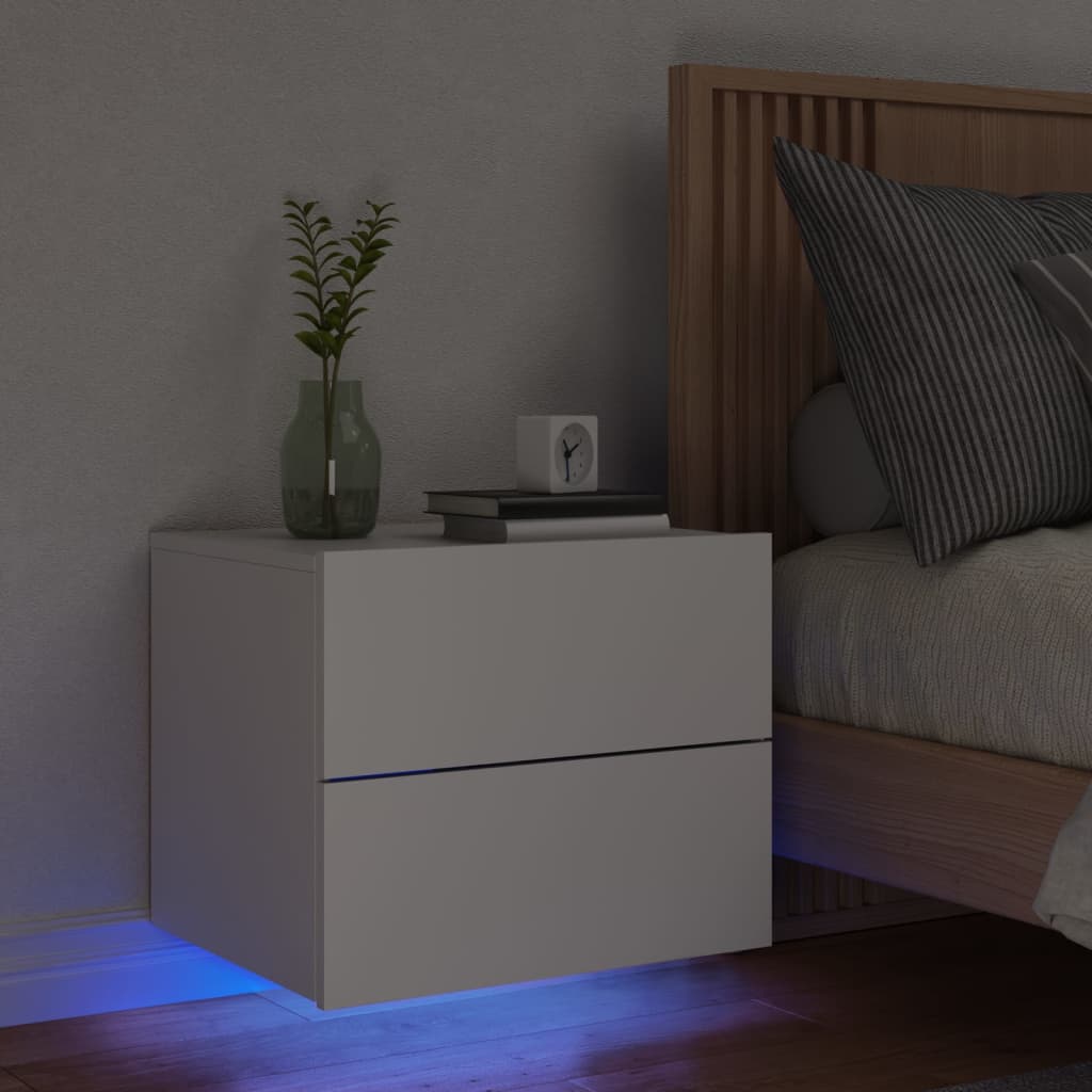 Noptieră Montată Pe Perete Cu Lumini Led,