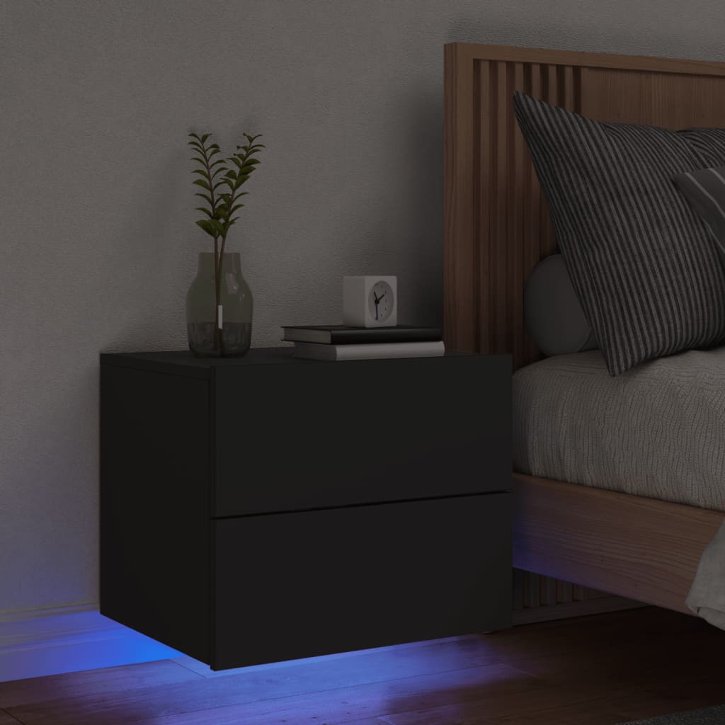 Noptieră Montată Pe Perete Cu Lumini Led,