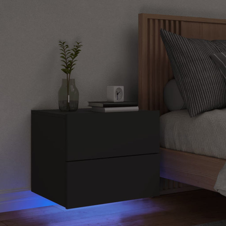 Noptieră Montată Pe Perete Cu Lumini Led,
