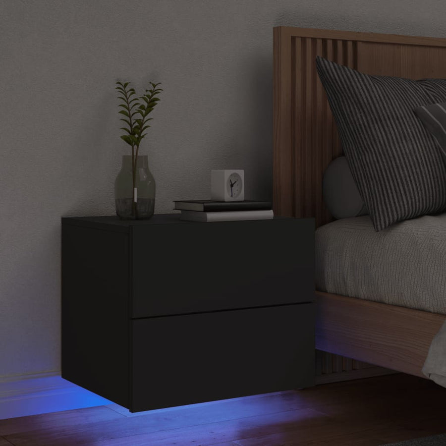 Noptieră Montată Pe Perete Cu Lumini Led,