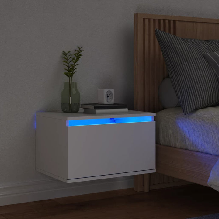 Noptieră Montată Pe Perete Cu Lumini Led,