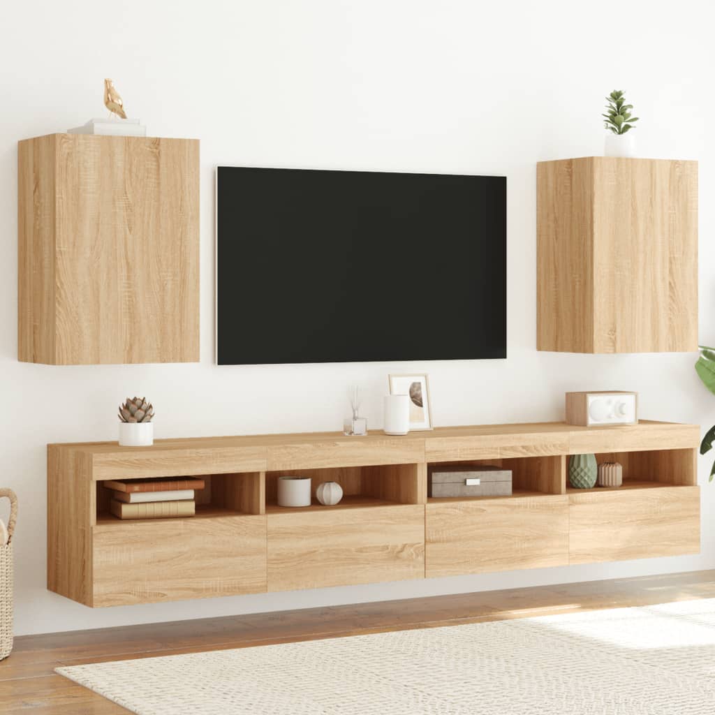Comode Tv De Perete, 2 Buc., , 40,5X30X, Lemn Prelucrat