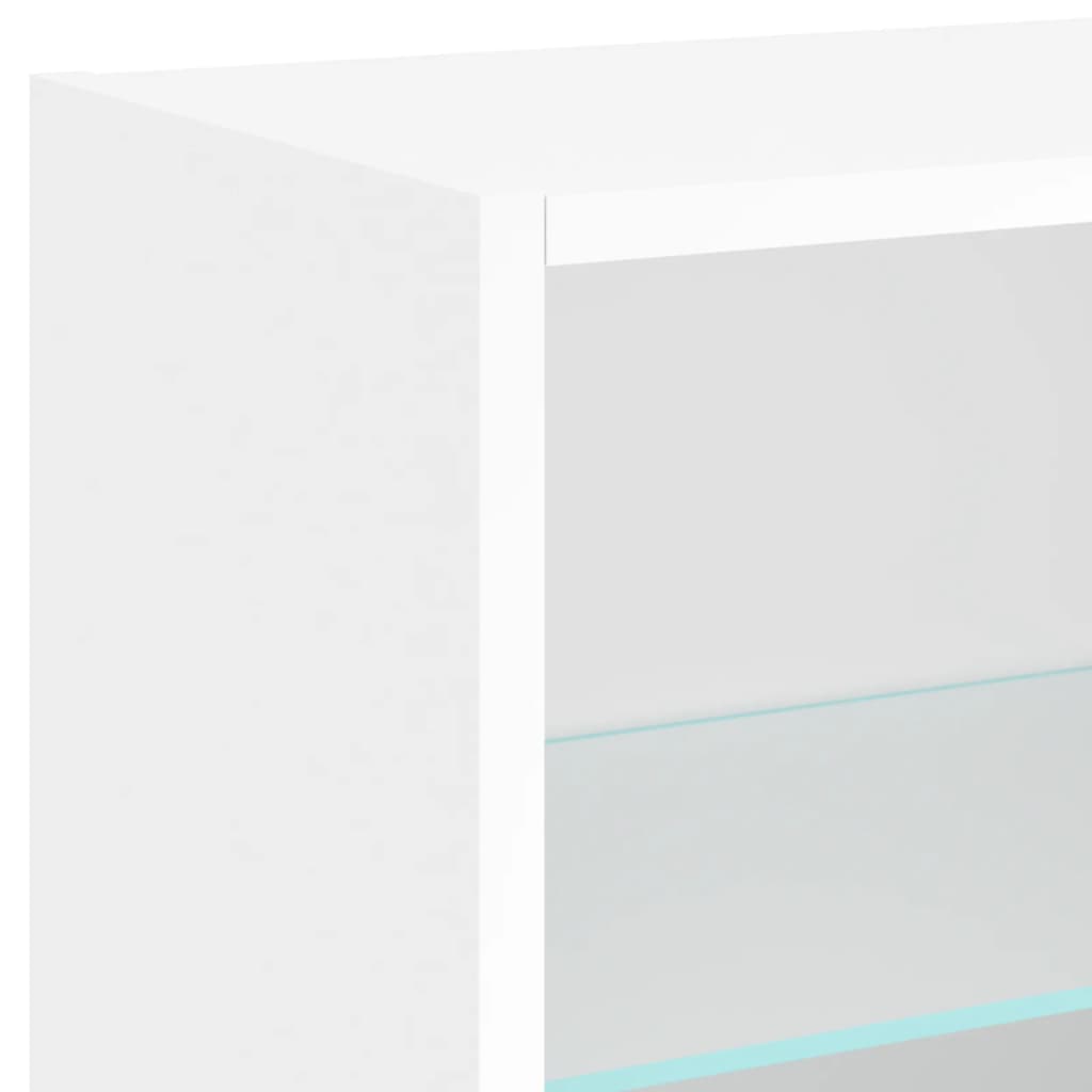 Noptiere Cu Lumini Led Montate Pe Perete, 2 Buc.,