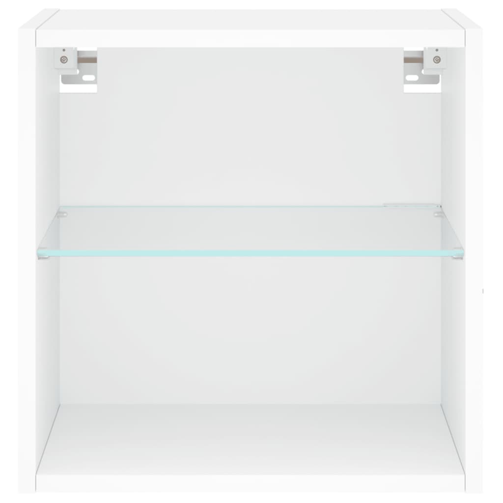 Noptiere Cu Lumini Led Montate Pe Perete, 2 Buc.,