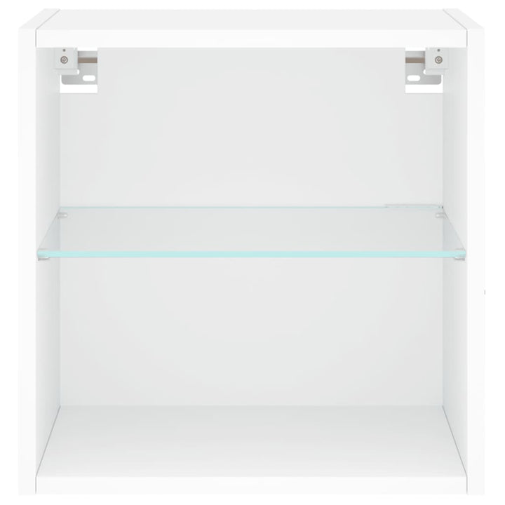 Noptiere Cu Lumini Led Montate Pe Perete, 2 Buc.,
