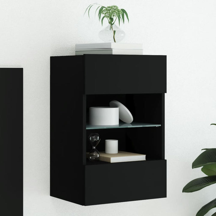 Comode Tv De Perete Cu Lumini Led 2 Buc. 40X30X60,5Cm