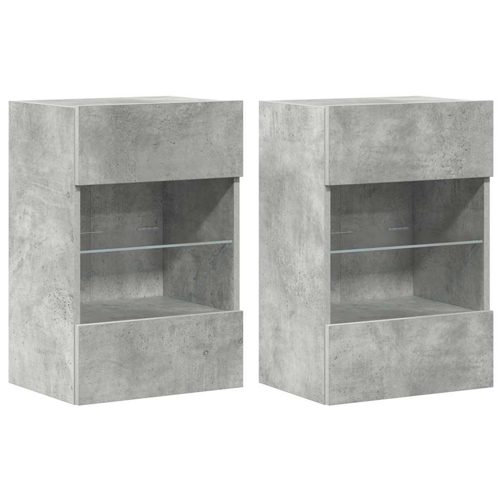 Comode Tv De Perete Cu Lumini Led 2 Buc. 40X30X60,5Cm