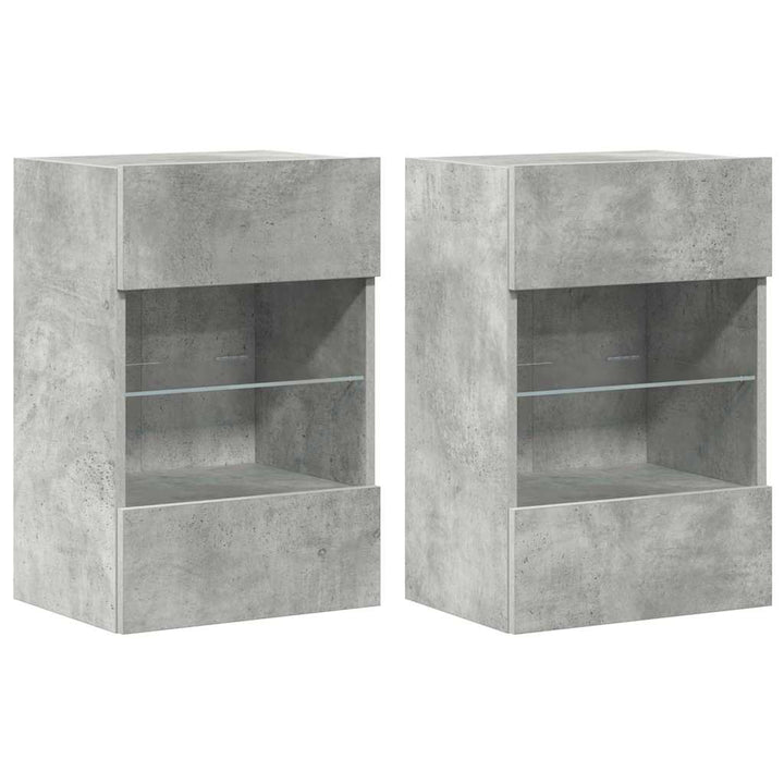 Comode Tv De Perete Cu Lumini Led 2 Buc. 40X30X60,5Cm