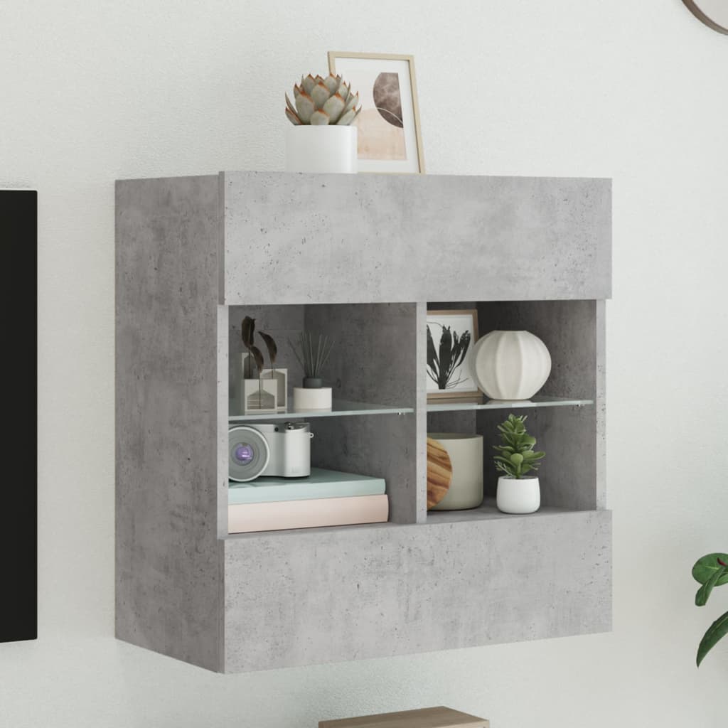 Comode Tv De Perete Cu Lumini Led 2 Buc. 40X30X60,5Cm