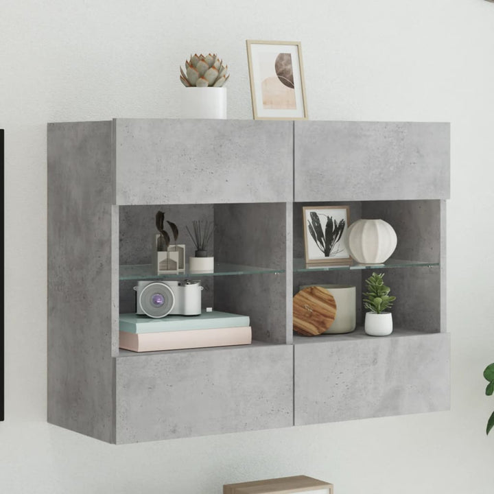 Comode Tv De Perete Cu Lumini Led 2 Buc. 40X30X60,5Cm