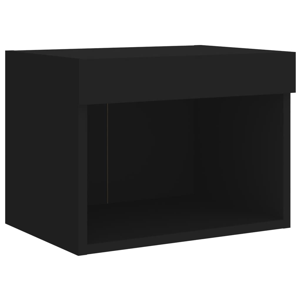 Noptiere Cu Lumini Led Montate Pe Perete, 2 Buc.,