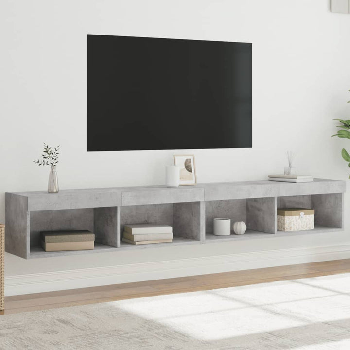 Noptiere Cu Lumini Led Montate Pe Perete, 2 Buc.,