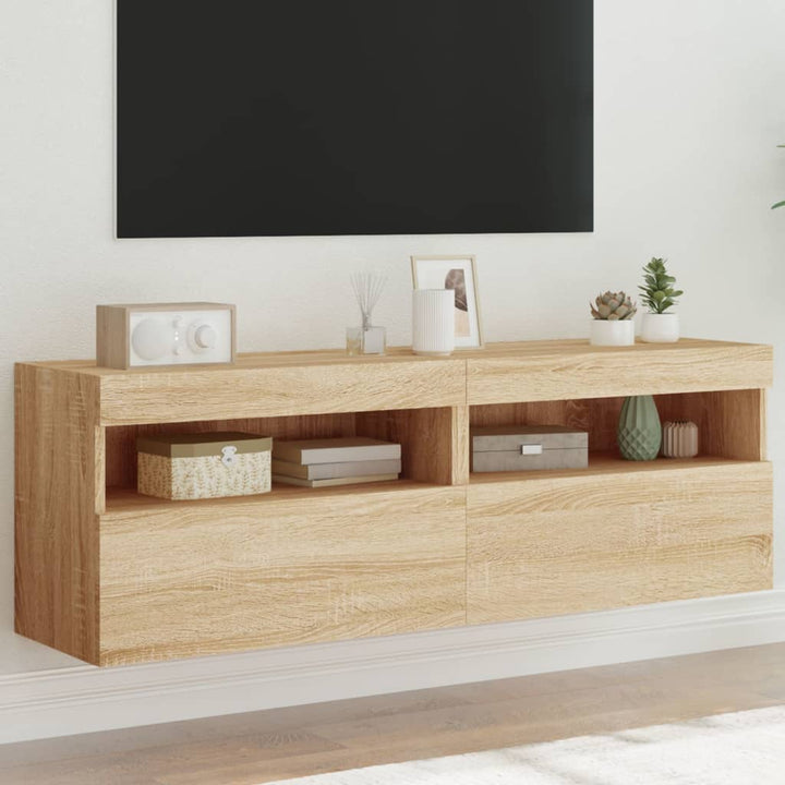 Comodă Tv De Perete Cu Lumini Led, , 40X30X
