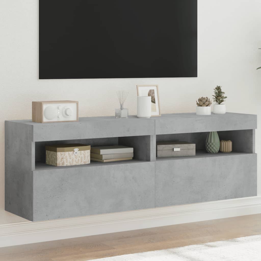 Comodă Tv De Perete Cu Lumini Led, , 40X30X