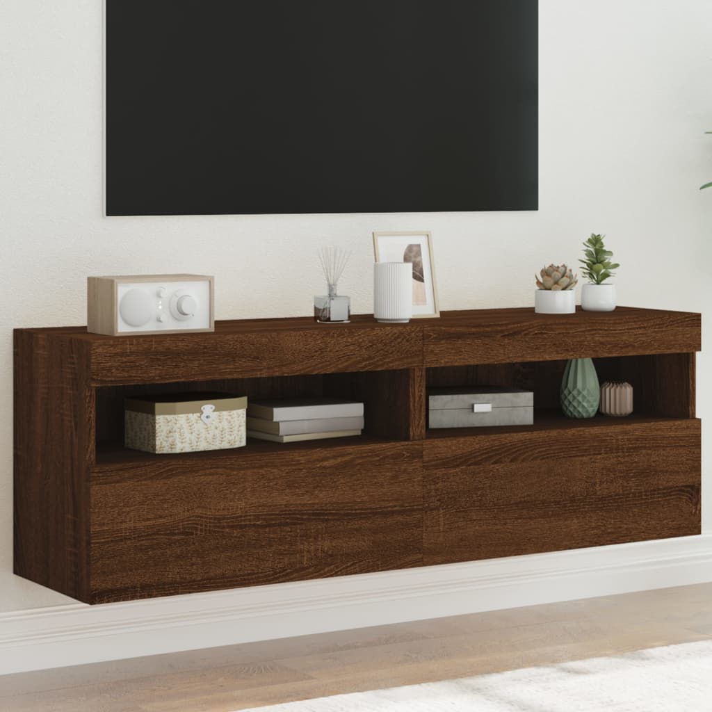 Comodă Tv De Perete Cu Lumini Led, , 40X30X