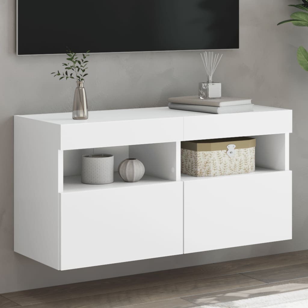 Comodă Tv De Perete Cu Lumini Led, , 40X30X