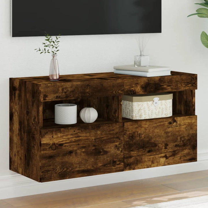 Comodă Tv De Perete Cu Lumini Led, , 40X30X