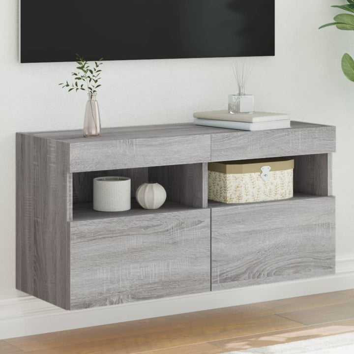 Comodă Tv De Perete Cu Lumini Led, , 40X30X