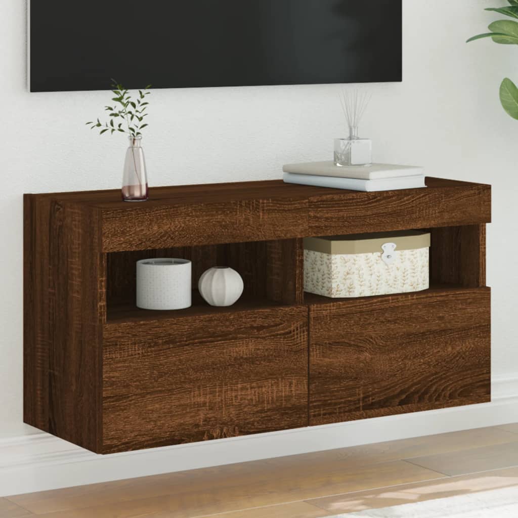 Comodă Tv De Perete Cu Lumini Led, , 40X30X