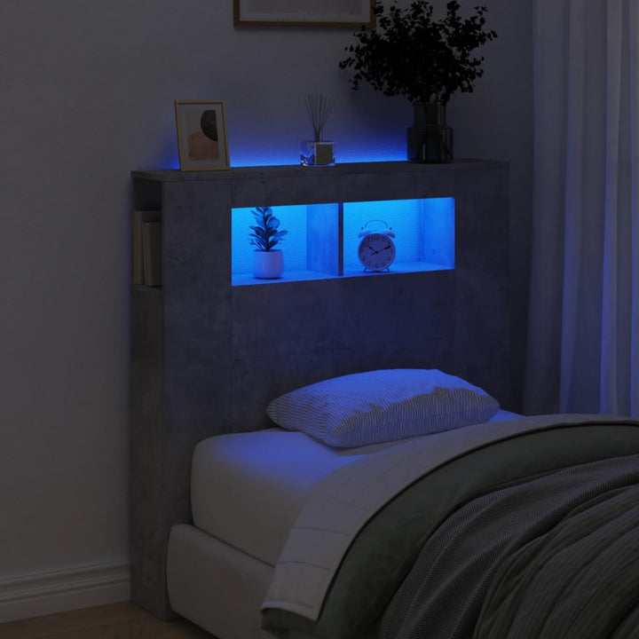 Tăblie De Pat Cu Led, , 180X18,5X103,5 Cm, Lemn